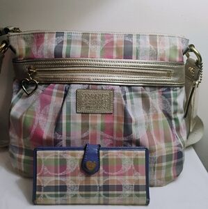 Coach Pastel Plaid Crossbody Bag